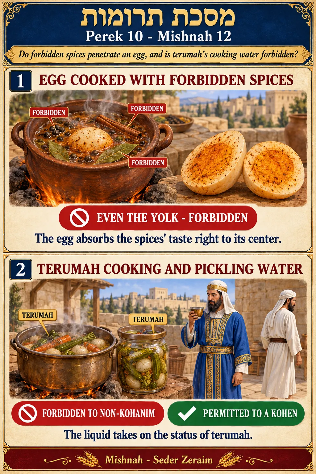 Infographic for Terumos 10:12: EGG, SPICES AND TERUMAH LIQUID