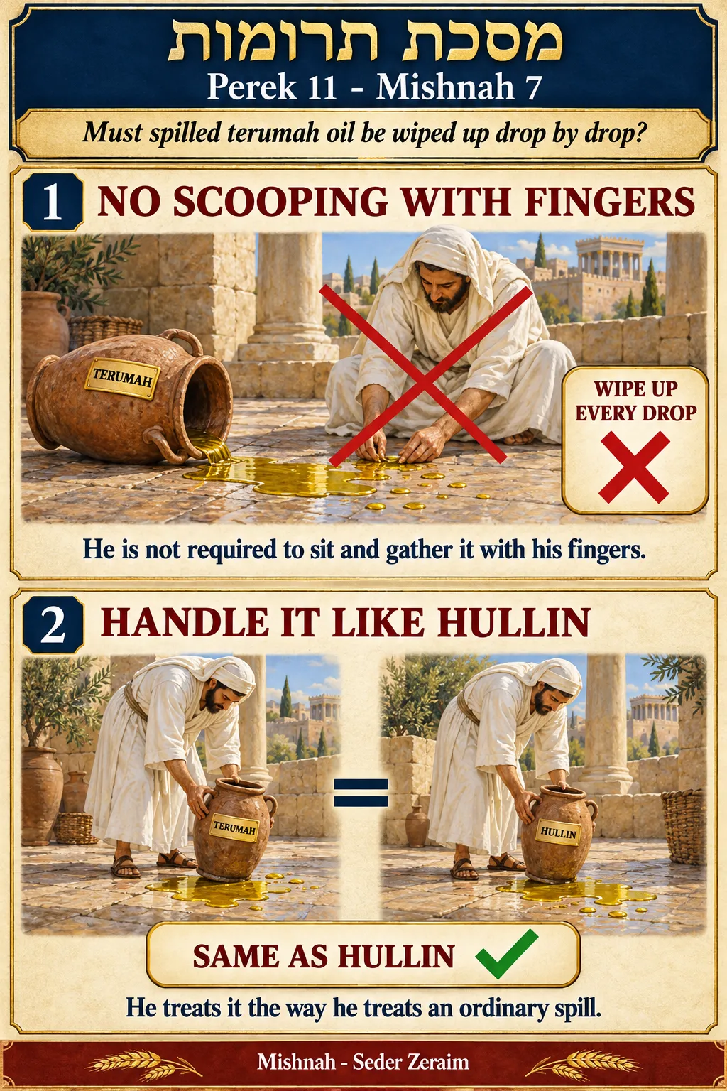 Infographic for Terumos 11:7: SPILLED TERUMAH OIL