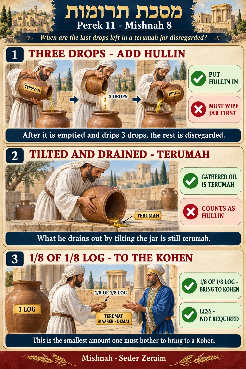 Infographic for Terumos 11:8: LAST DROPS OF TERUMAH