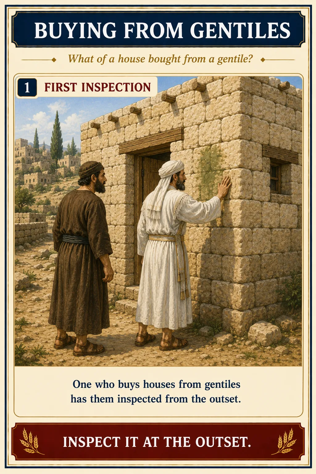 Infographic for halacha 14:12: BUYING FROM GENTILES — What of a house bought from a gentile?